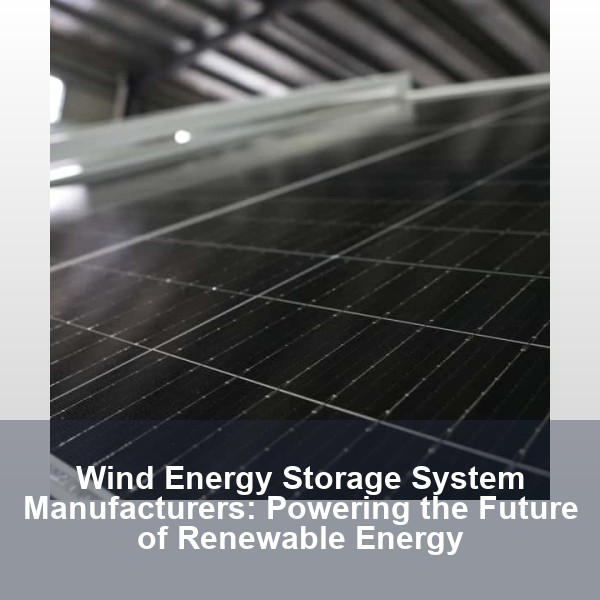 Wind Energy Storage System Manufacturers: Powering the Future of Renewable Energy
